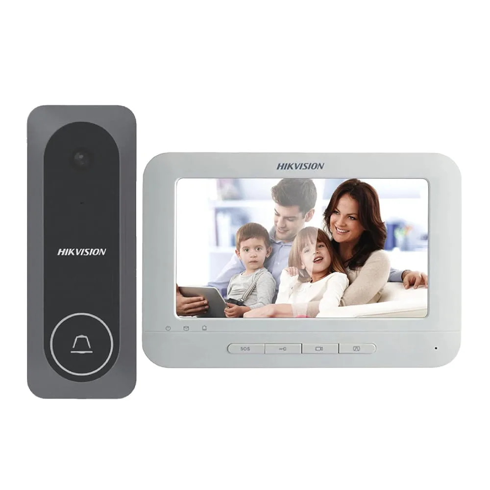 1 HIKVISION DS-KIS205T Wired Video Door Phone Kit | 7-Inch Indoor Monitor | HD Outdoor Doorbell Camera - Image 1