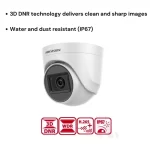 HIKVISION 2Mp Indoor Wired Color Camera for Dvr Ds-2Ce5Ad0T-Itp Eco Bnc/Dc, White - 1080P - Image 2