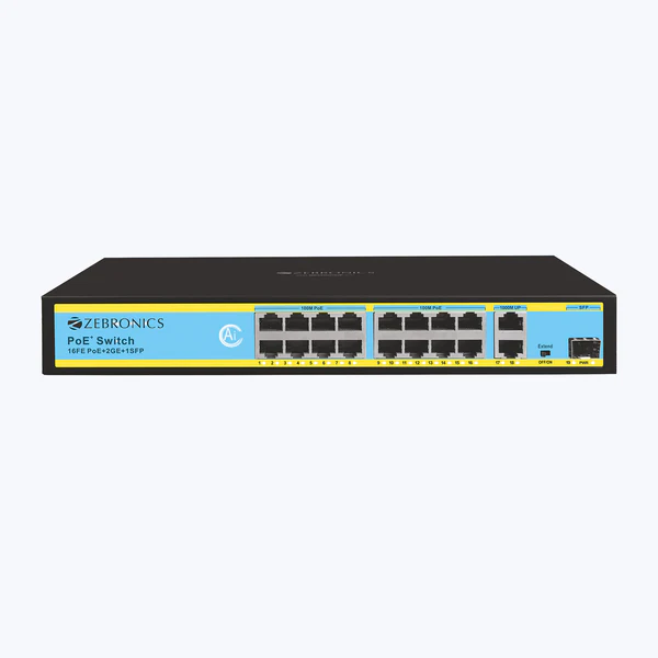 Zeb16PM2UG1UF300-16PortPOESwitch-pic-1 ZEB-16PM2UG1UF-300 ZEBRONICS POE SWITCH - Image 1