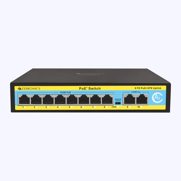 Zeb8PM2UM120-8Port ZEB-8PM2UM-120 ZEBRONICS POE SWITCH - Image 1