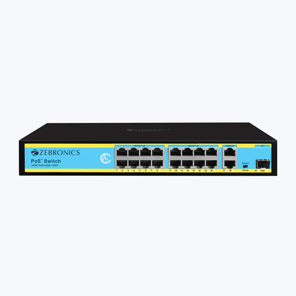 Zeb_16PG2UG1UF_300_-16_Port_POE_Switch-pic-1 ZEB-16PG2UG1UF-300 ZEBRONICS POE SWITCH - Image 1